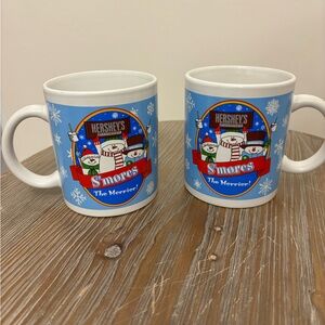 Lot of (2) Mugs Hershey's S'mores The Merrier Christmas  Milk Chocolate Snowmen